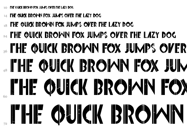 Font Interrupted font waterfall